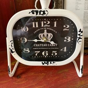 White shabby chic clock.